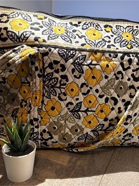 Vera Bradley Yellow Floral Quilted Travel Bag